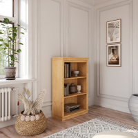 Estante de madeira com 1,19 m no acabamento cera natural / Coleção biblioteca